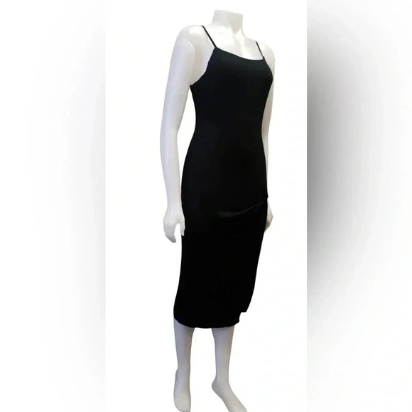 Lulu’s Sexy Black Midi Side Ruching  Dress Size Medium - Picture 4 of 12